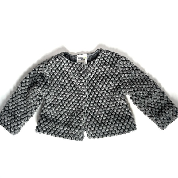OshKosh Wool Blend Bobble Jacket Gray 4T Jersey Knit Lined - Picture 1 of 7
